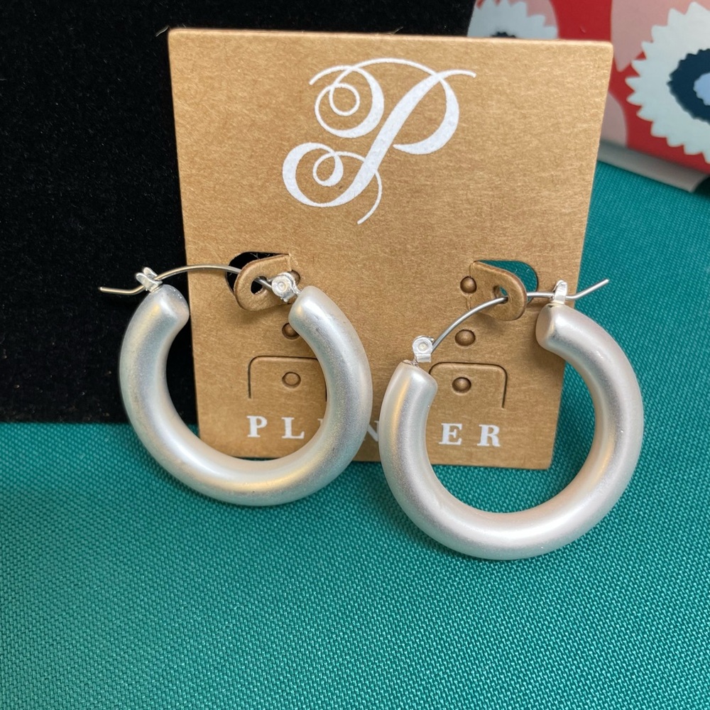 Plunder Silver Hoop Earrings